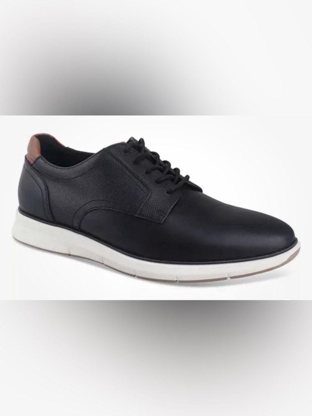 Alfani Black Lace-Up Derby with White Sole and Brown Heel Tab